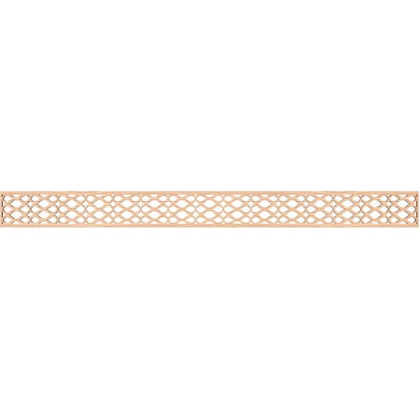 Ekena Millwork Somerset Fretwork 0.25 in. D x 46.375 in. W x 4 in. L Red Oak Wood Panel Moulding