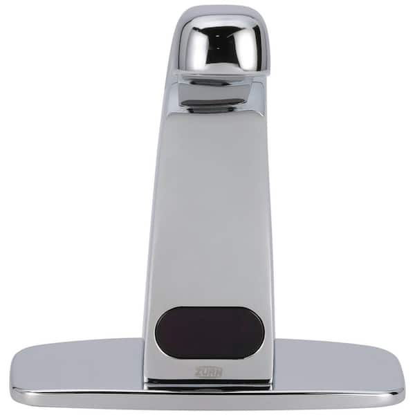 Zurn AquaSense Hardwired Touchless Single Hole Bathroom Faucet with 0.5 GPM Aerator and 4 in. Cover Plate in Polished Chrome
