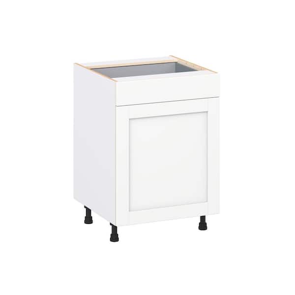 J COLLECTION Milton 24 in. W x 24 in. D x 34.5 in. H Assembled Shaker Base Kitchen Cabinet in Bright White with Drawers