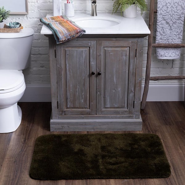 Acclaim Espresso 17 in. x 24 in. Nylon Machine Washable Bath Mat