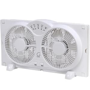 Twin Window Fan with 9 in. Blades Adjustable Thermostat and Max Cool Technology ETL Certified