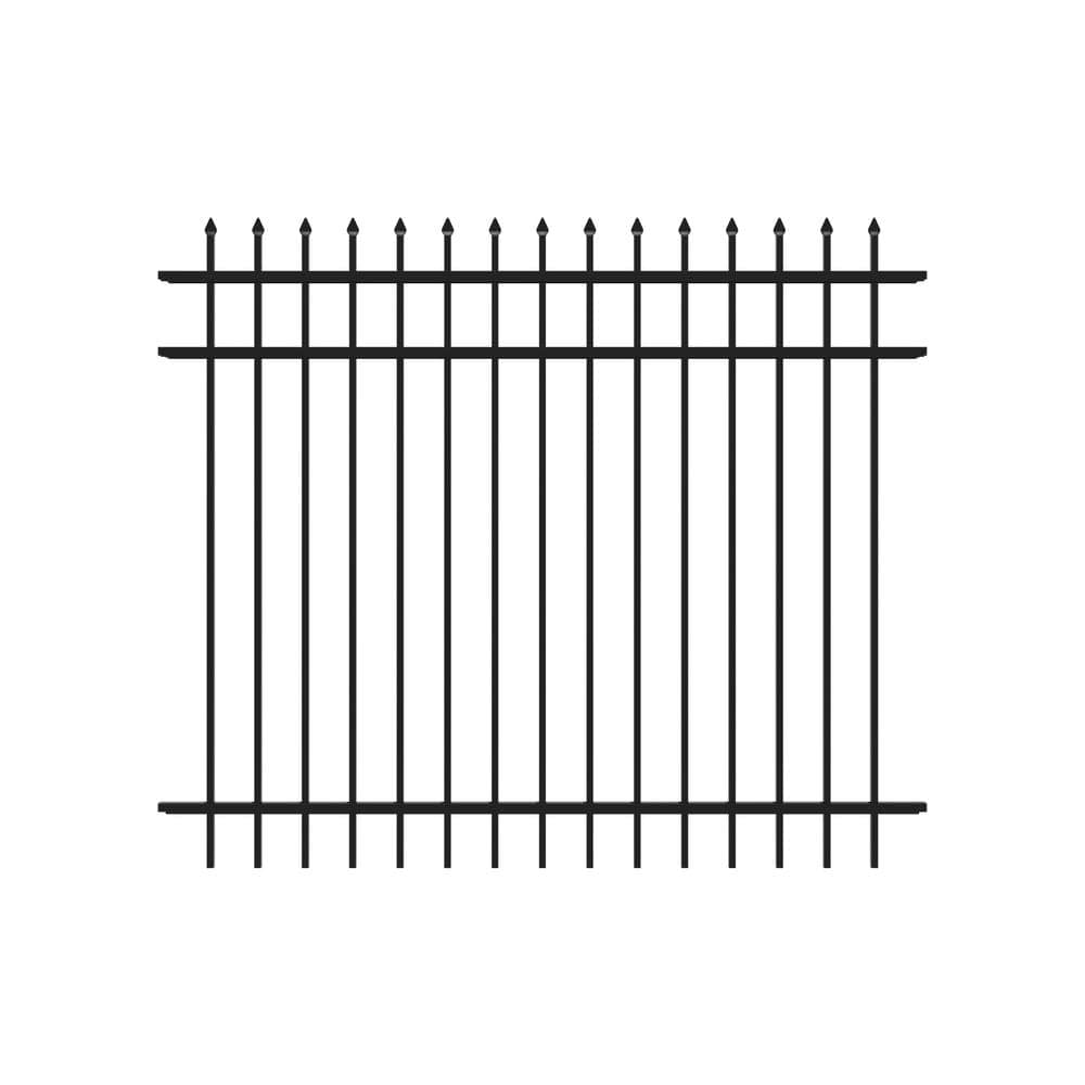 Fortress Building Products 5-ft H x 5-ft W Gloss Black Aluminum Spaced Picket Pressed-point Privacy Fence Gate