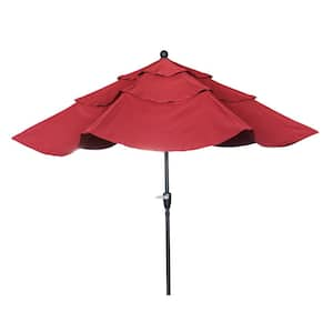 10 ft. Market Patio Umbrella with Double Air Vent in Burgundy