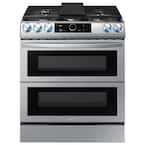 30 in. 6 cu. ft. Flex Duo Slide-in Gas Range with Smart Dial and Air Fry in Fingerprint Resistant Stainless Steel