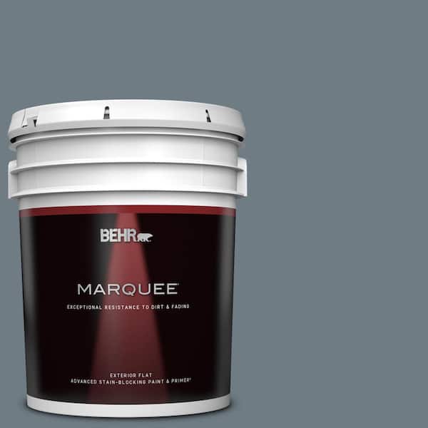 BEHR MARQUEE 5 gal. #N490-5 Charcoal Blue Flat Exterior Paint & Primer