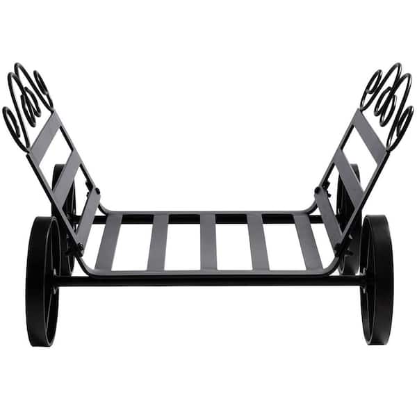 Kingdely Firewood Rack Decorative Wheels Fire Wood Carriers HeavyDuty