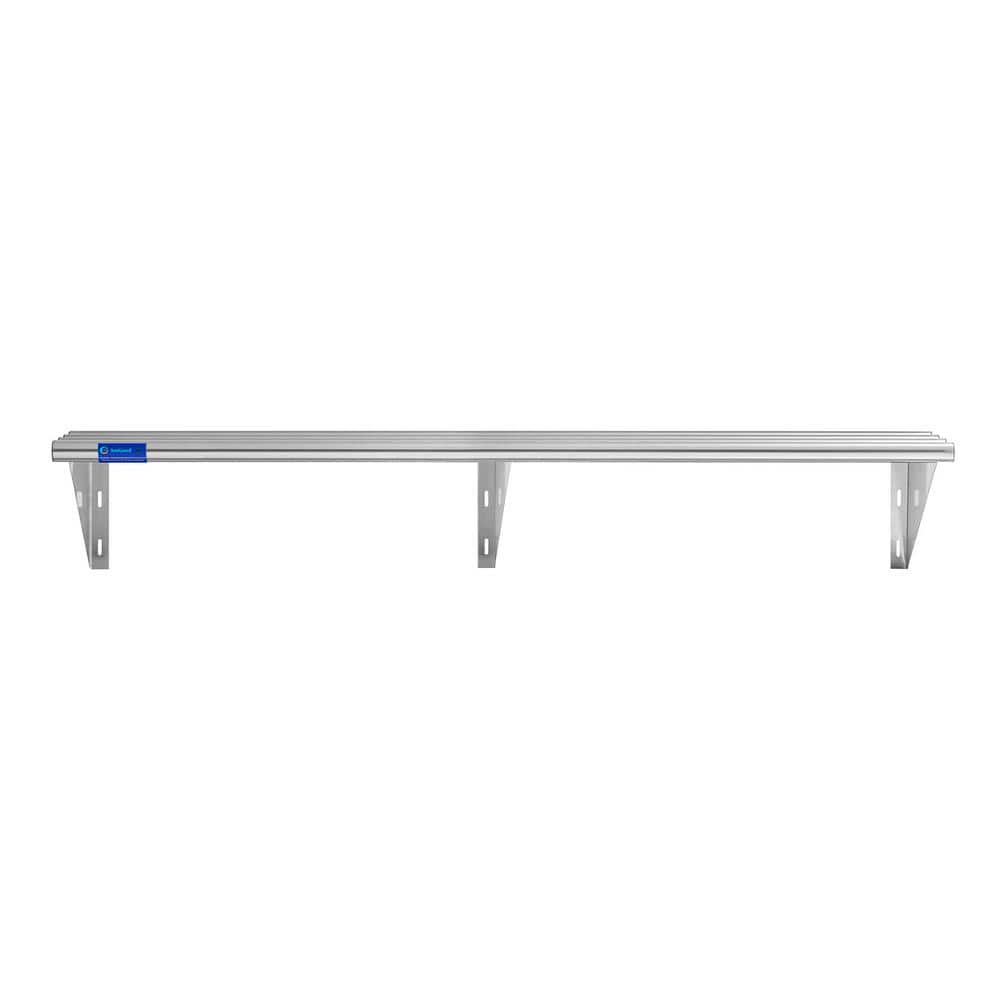 AmGood 72" Stainless Steel Floating Wall Shelf with Brackets