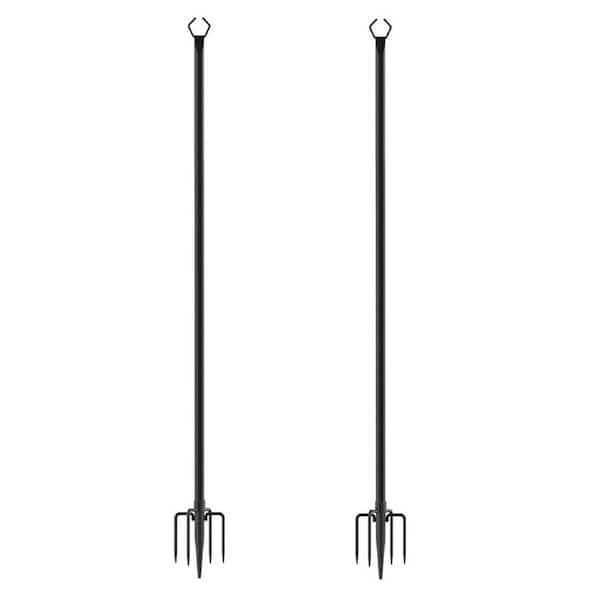 Unbranded 10Ft Metal Poles with Fork for Outdoor String Lights, 2-Pack Light Stand for Garden, Patio, Wedding, Backyard, Deck