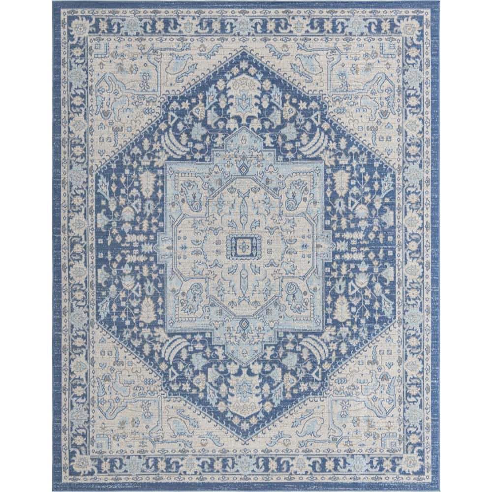 Unique Loom Whitney Milano French Blue 7 ft. 10 in. x 10 ft. Area Rug