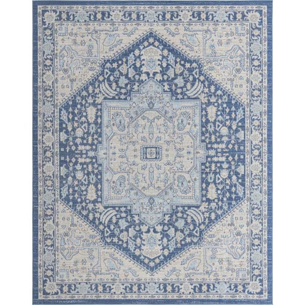 Unique Loom Whitney Milano French Blue 7 ft. 10 in. x 10 ft. Area Rug ...