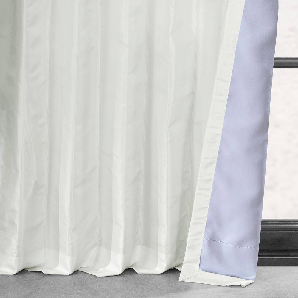 Eggshell Faux Silk Blackout Curtain Panel - 50 x 84 Inch