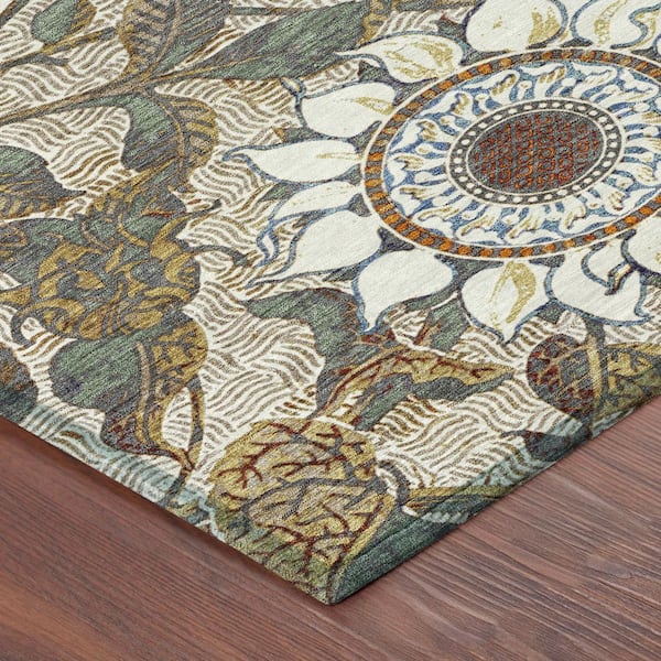 Chantille Machine Washable Indoor/Outdoor Abstract ACN2774 Ivory 2 ft. x 3 ft. Accent Rug