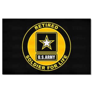 U.S. Army Black 5 ft. x 8 ft. Indoor vinyl backing Tufted Solid Nylon Rectangle Ulti-Mat Area Rug