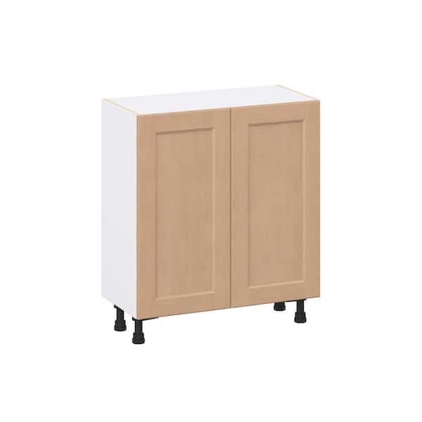 J COLLECTION Lakewood 30 in. W x 14.75 in. D x 34.5 in. H Assembled Shaker Full Height Doors Base Kitchen Cabinet in Sugar Cookie