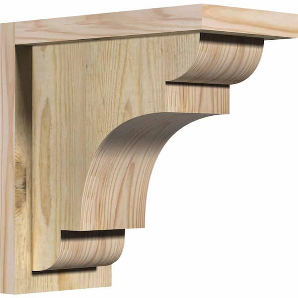 Ekena Millwork 6 in. x 12 in. x 12 in. Douglas Fir New Brighton Rough Sawn Corbel with Backplate