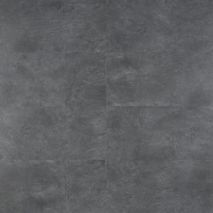 Cippia Slate Black 28 MIL x 12 in. W x 24 in. L Click Lock Waterproof Luxury Vinyl Plank Flooring (23.45 sq. ft./Case)