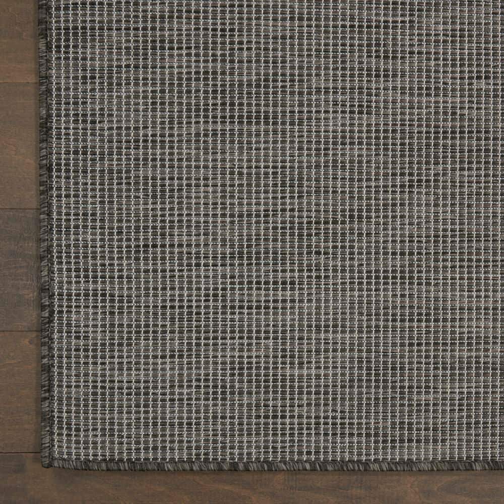 Charcoal 8' x 10' Flat Woven Synthetic Indoor/Outdoor Rug