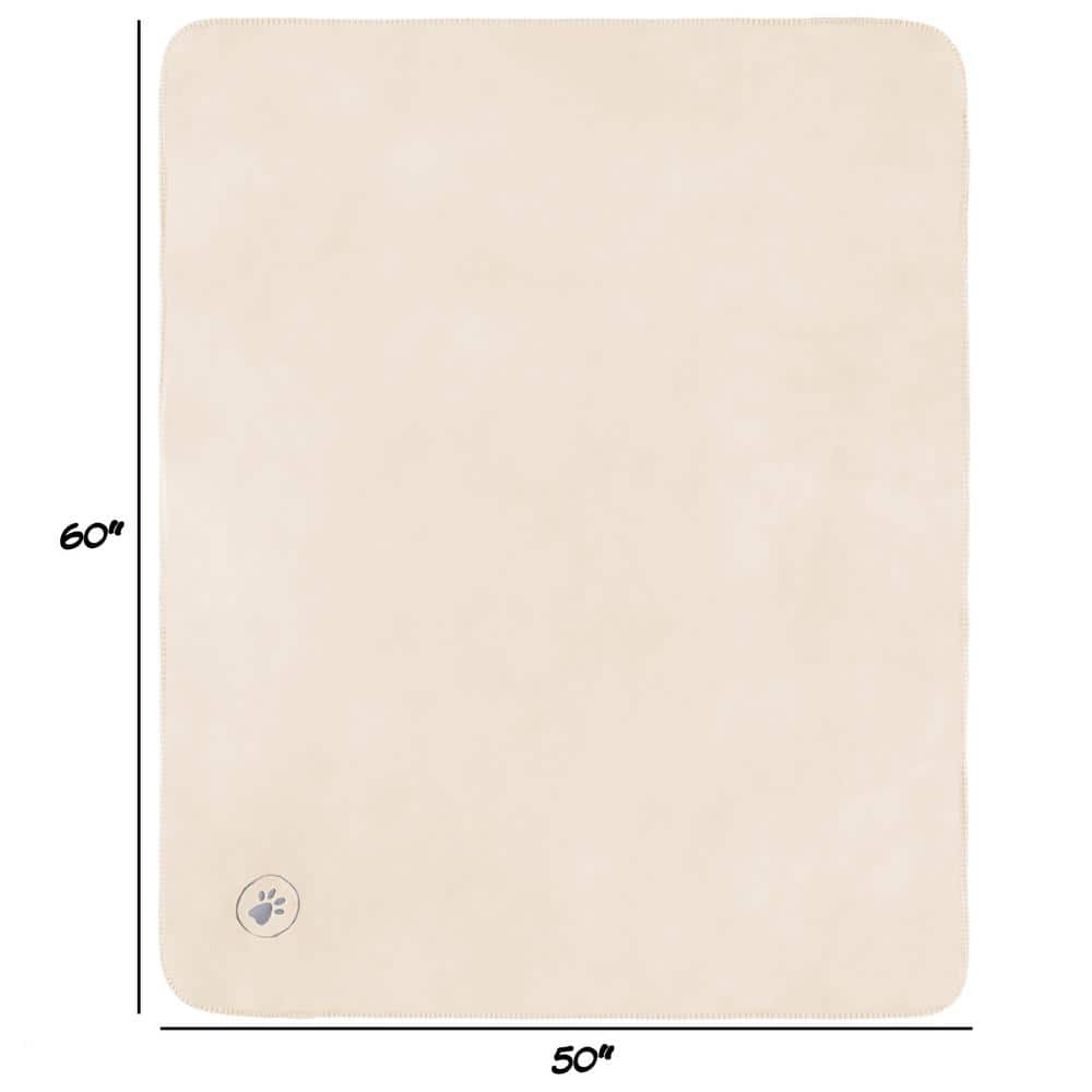 Cream Reversible Sherpa Fleece Waterproof Pet Blanket