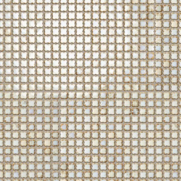 Fioretti Glossy Beige 12 in. x 12 in. Porcelain Floor and Wall Mosaic Tile (5.1 sq. ft./Case)
