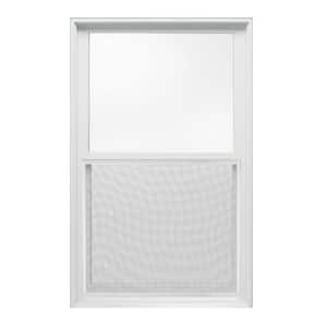25.375 in. x 40 in. W-2500 Series White Painted Clad Wood Double Hung Window w/ Natural Interior and Screen