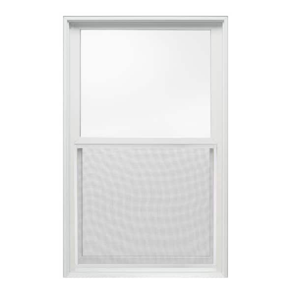 JELD-WEN 25.375 in. x 40 in. W-2500 Series White Painted Clad Wood Double Hung Window w/ Natural Interior and Screen
