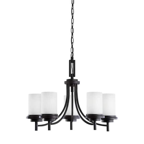Generation Lighting Winnetka 5-Light Blacksmith Modern Transitional Hanging Chandelier with LED Bulbs