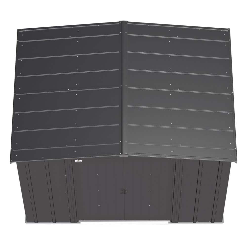 8 ft. x 6 ft. Charcoal Galvanized Steel Storage Shed Kit