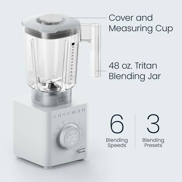 Chefman 48 oz. 6-Speed Concrete Countertop Blender with 20