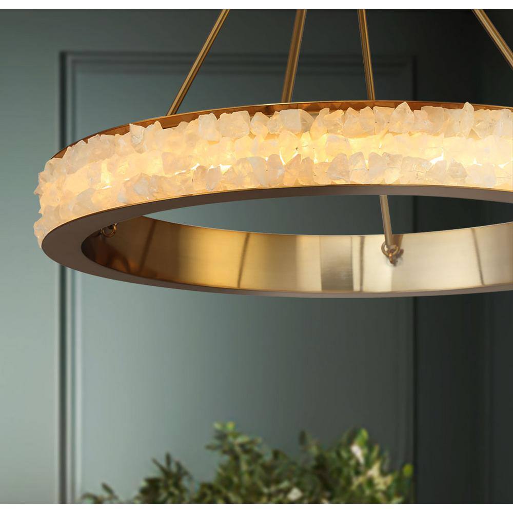 Celeste Brass LED Chandelier with Acrylic Shade