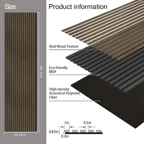 Art3d 4 Wood Slat Acoustic Panels for Wall and Ceiling - 3D Fluted Sound  Absorbing Panel with Wood Finish
