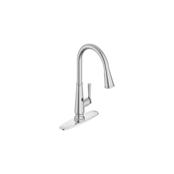 American Standard Palestra Touchless Single Handle Pull Down Sprayer Kitchen Faucet with Dual Spray in Stainless Steel