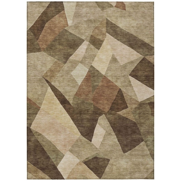 Chantille Machine Washable Indoor/Outdoor Abstract ACN2374 Brown 3 ft. x 4 ft. Area Rug