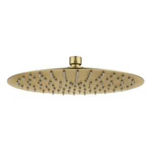 1-Spray Patterns with 1.8 GPM 10 in. Ceiling Mount and Wall Mount Rain Fixed Shower Head in Brushed Gold