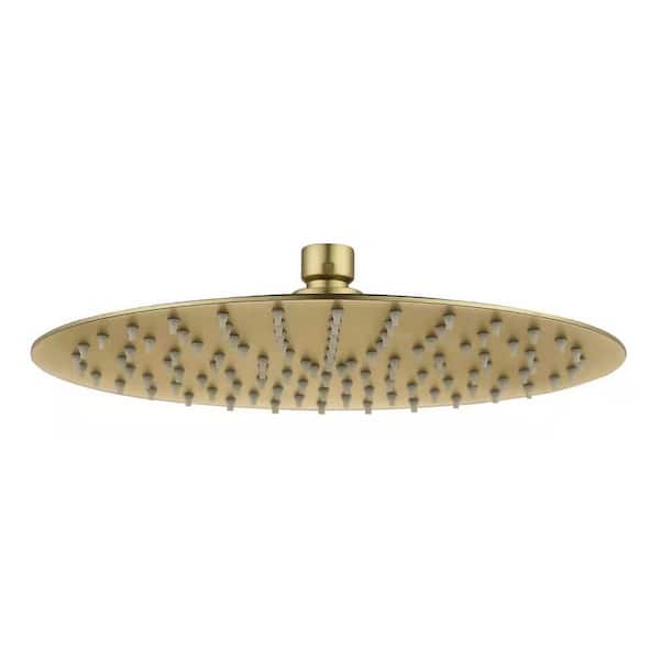 Unbranded 1-Spray Patterns with 1.8 GPM 10 in. Ceiling Mount and Wall Mount Rain Fixed Shower Head in Brushed Gold