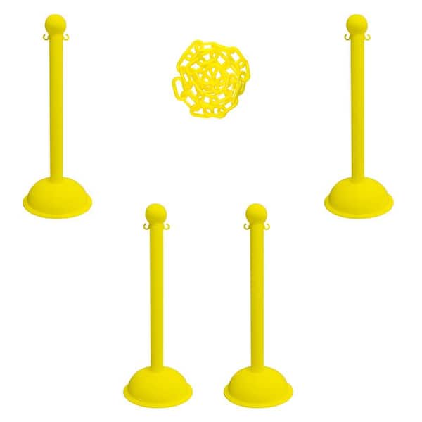 Heavy-Duty Stanchion and Chain Kit in Yellow