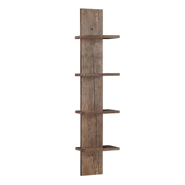 DANYA B Arica 9 in. x 6.5 in. Hickory Utility Column 4-Tier Spine