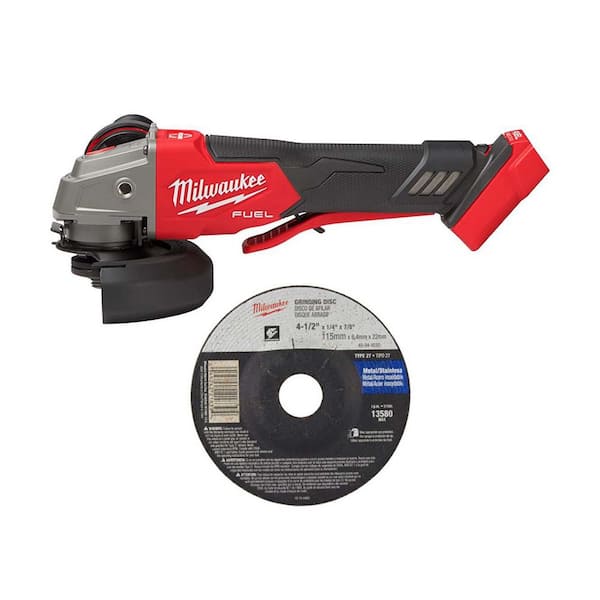 M18 FUEL 18V Lithium-Ion Brushless Cordless 4-1/2 in. /5 in. Grinder with Variable Speed & Paddle Switch with Wheel