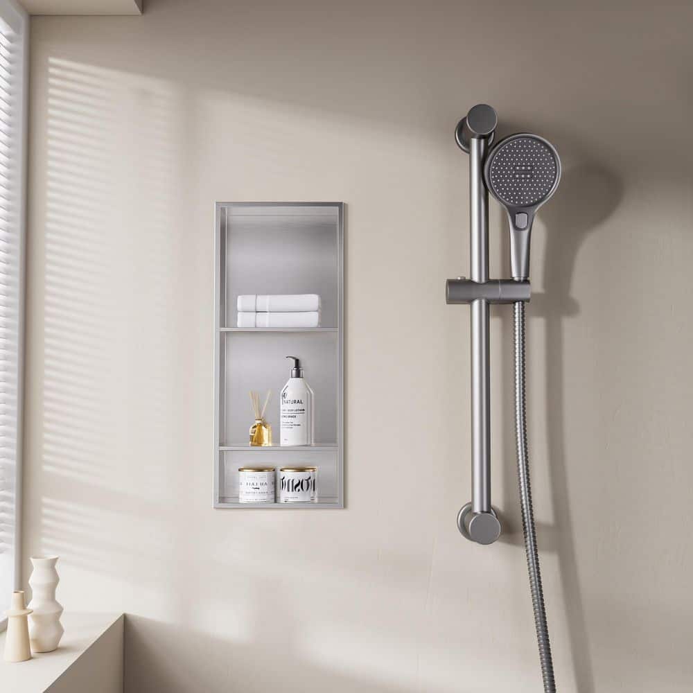 12 in. W x 30 in. H x 4 in. D Waterproof Recessed Shower Niche Storage Shelf in White, No Tile Needed price history on PriceWatchPro