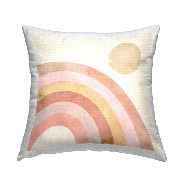 Stupell Industries Pink Desert Rainbow Rising Sun Boho Sky Printed Pillow Pink Square Outdoor Throw Pillow