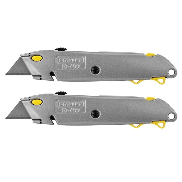 3 Yellow Utility Knife Box Cutters Heavy Duty Industrial Strength 