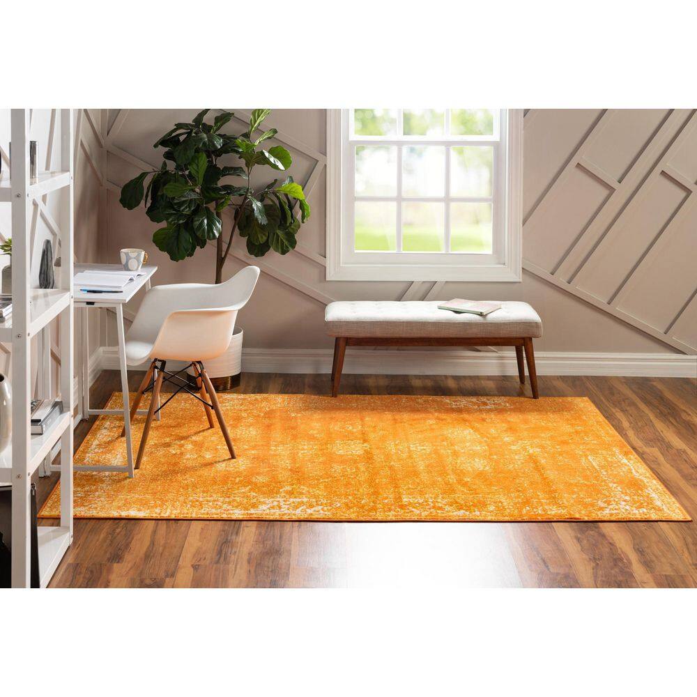 Casino Sofia Vintage Orange Rectangular Area Rug