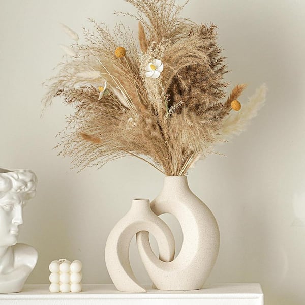 Premium Ceramic Vase With Jute Rope & Heart Charm | 6-Inch