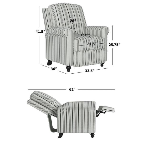 black and white striped recliner