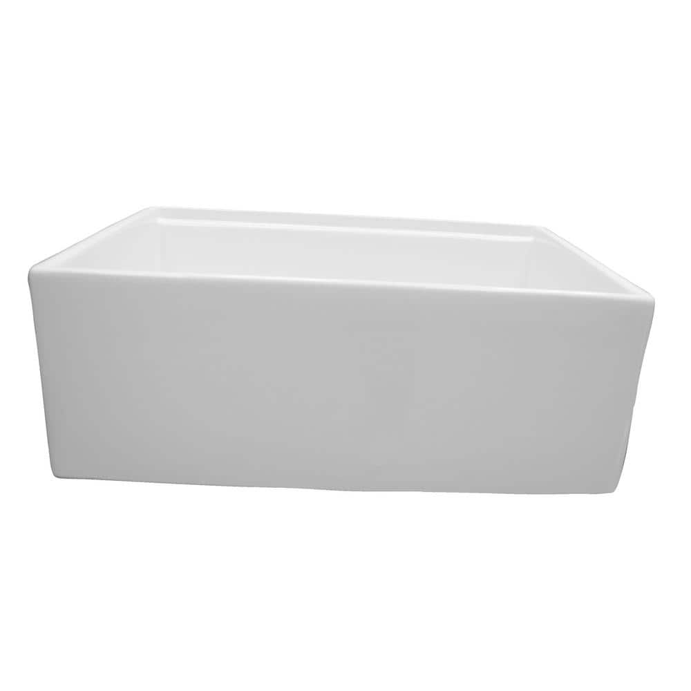 Barclay Products Crofton White Fireclay 27 in. Single Bowl Farmhouse ...