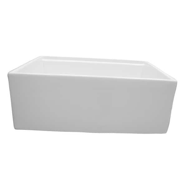 Barclay Products Crofton White Fireclay 27 in. Single Bowl Farmhouse Apron Kitchen Sink with Accessory Ledge