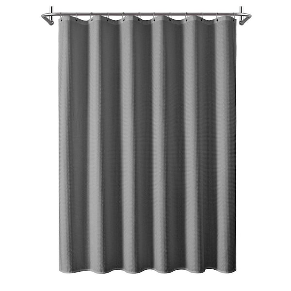 1 Pack 120GSM Waffle Weave 71 in. W x 79 in. L Shower Curtain Liner for Bathroom, Gray, Shower Curtain Liner