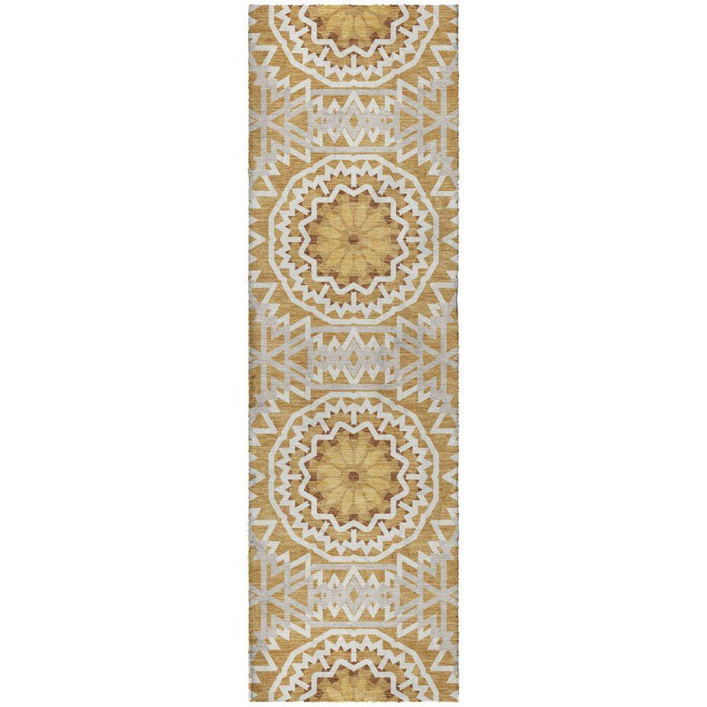 Dream Shag Premium Machine Washable Abstract ADS619 Gold 2 ft. x 7 ft. Runner Rug price history on PriceWatchPro