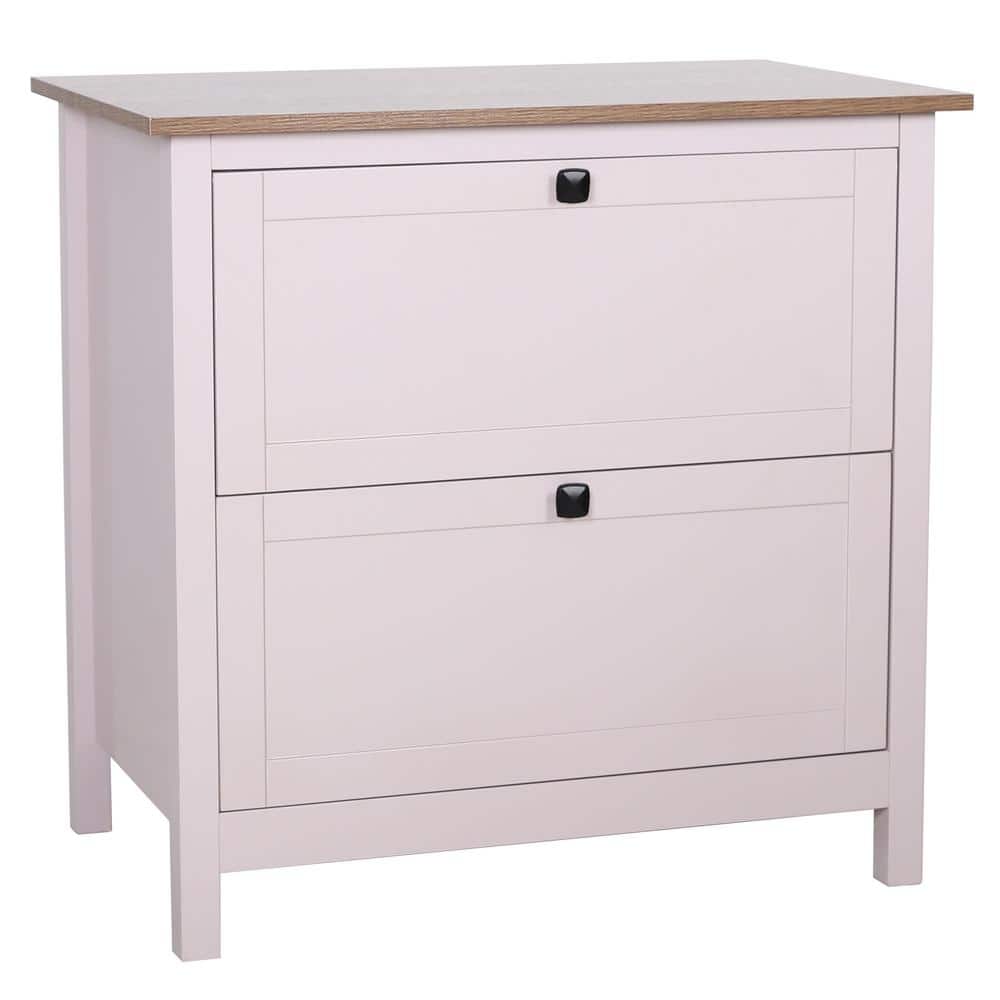 Gray 2-Drawer Decorative Lateral File Cabinet