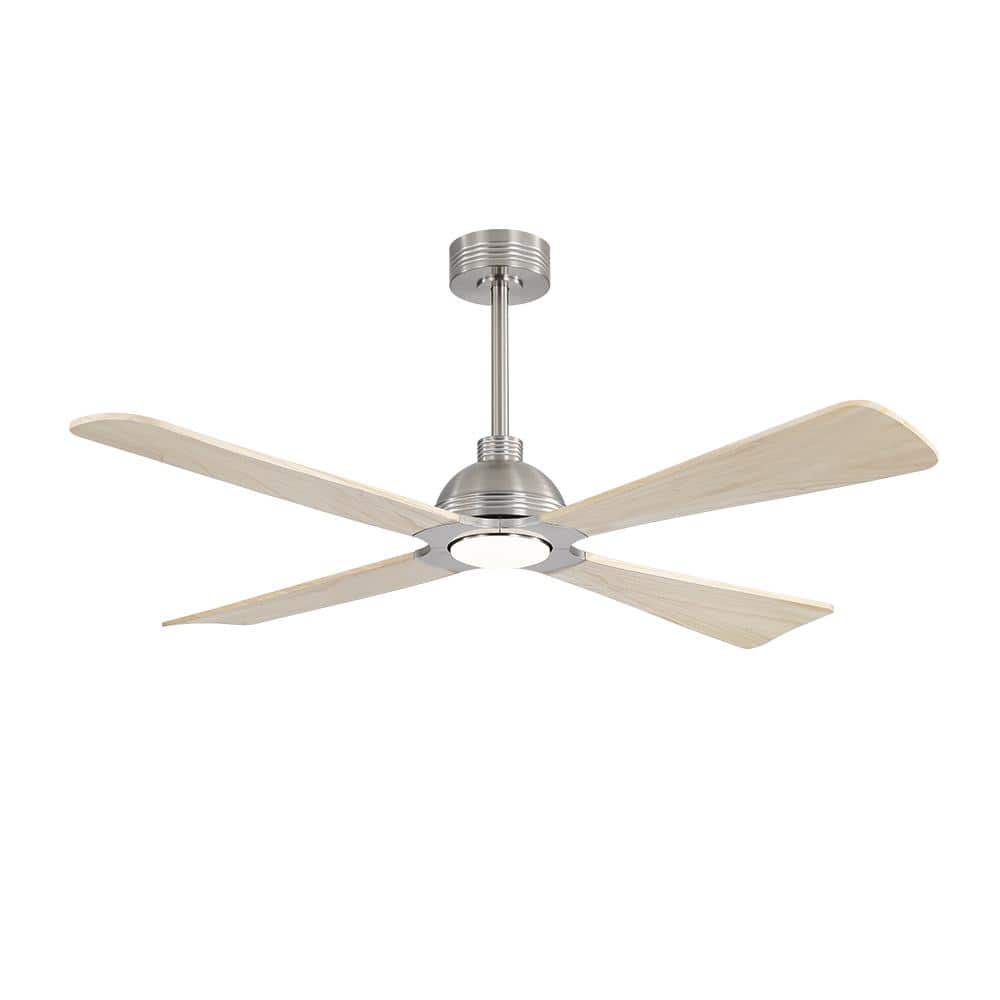 56 in. (4.6 ft.) 4 Solid Wood Blades Indoor Ceiling Fan with Integrated LED, Nickel price history on PriceWatchPro
