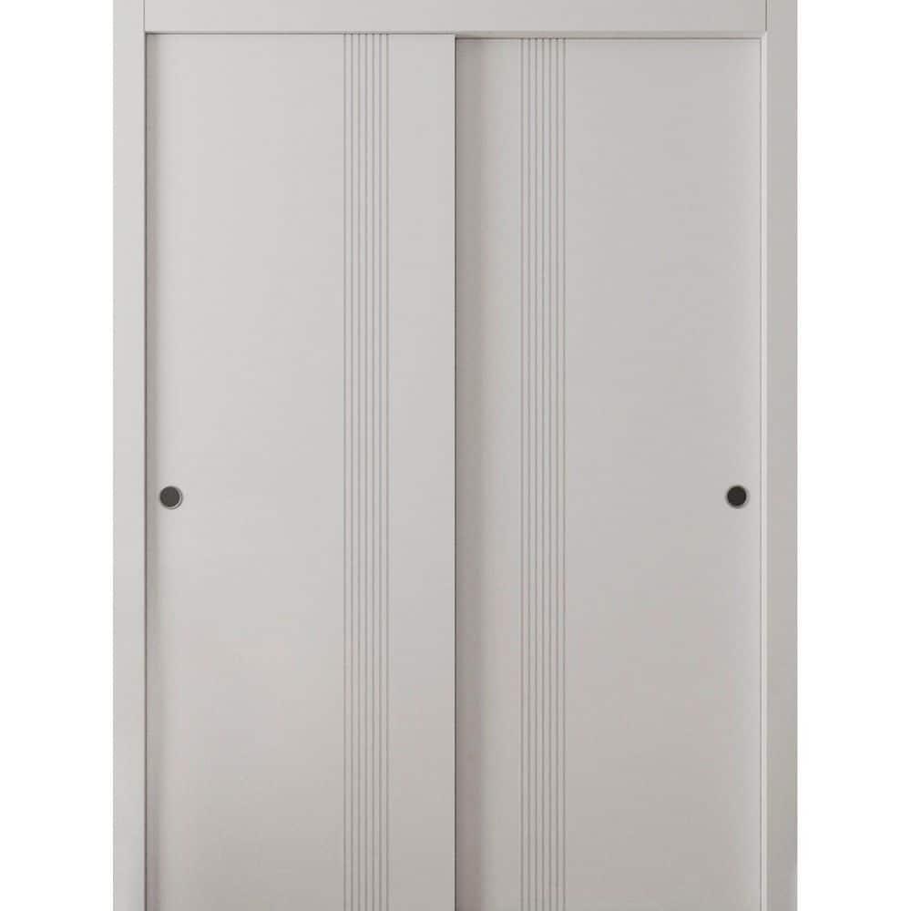 Assembly Required 0112 56 in. x 84 in. Reversible Arctic White Color Solid Core Wood Sliding Door Kit w/Separate Jamb price history on PriceWatchPro